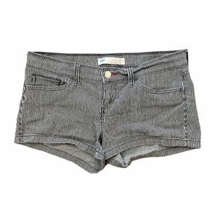 Levi’s Dark Blue & White Striped Mid Rise Cotton Denim Shorts NWOT